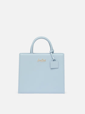 Shop Bag Midi in light blue leather