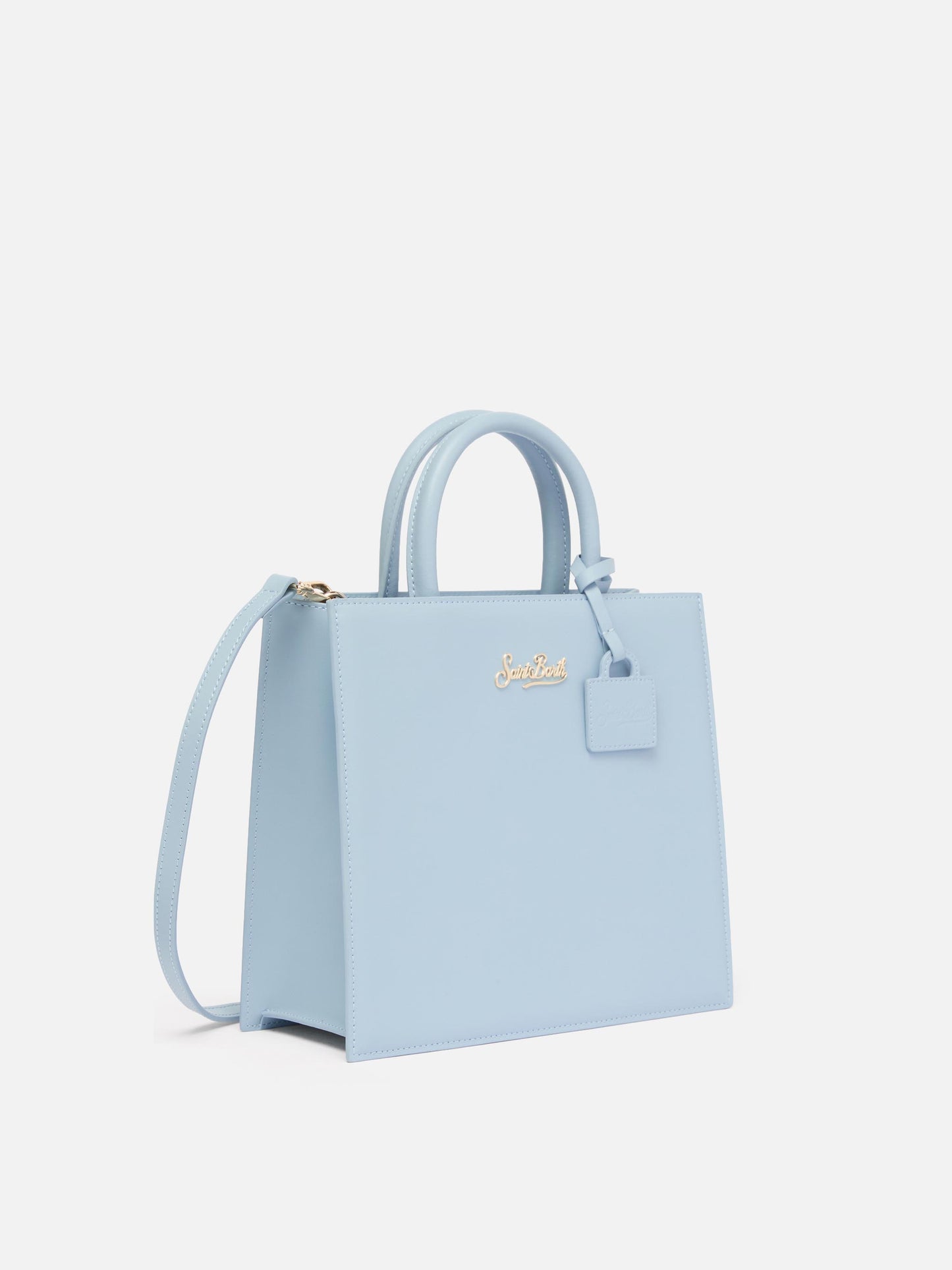 Shop Bag Midi in light blue leather