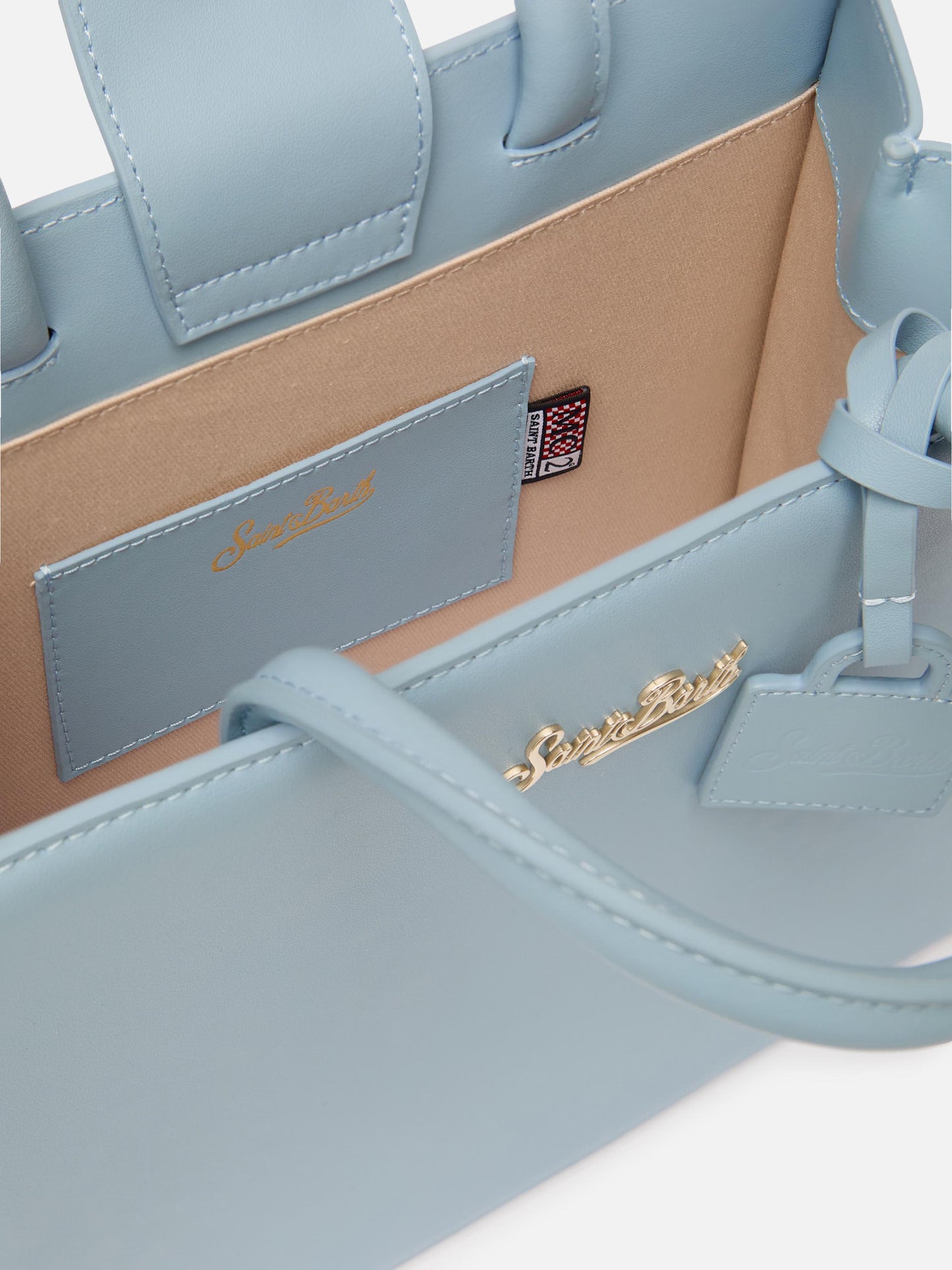 Shop Bag Midi in light blue leather