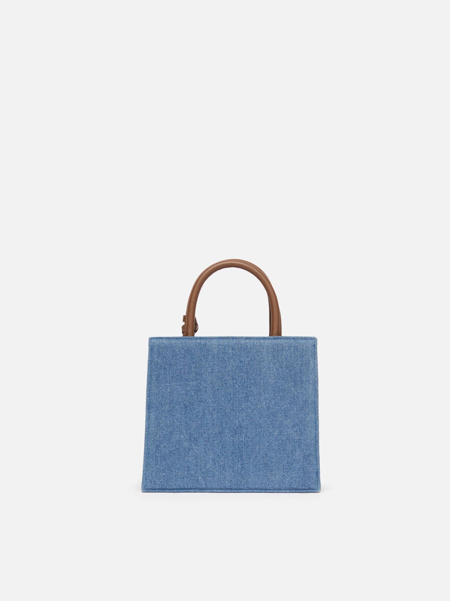 Structured Shop Mini bag in denim with leather details