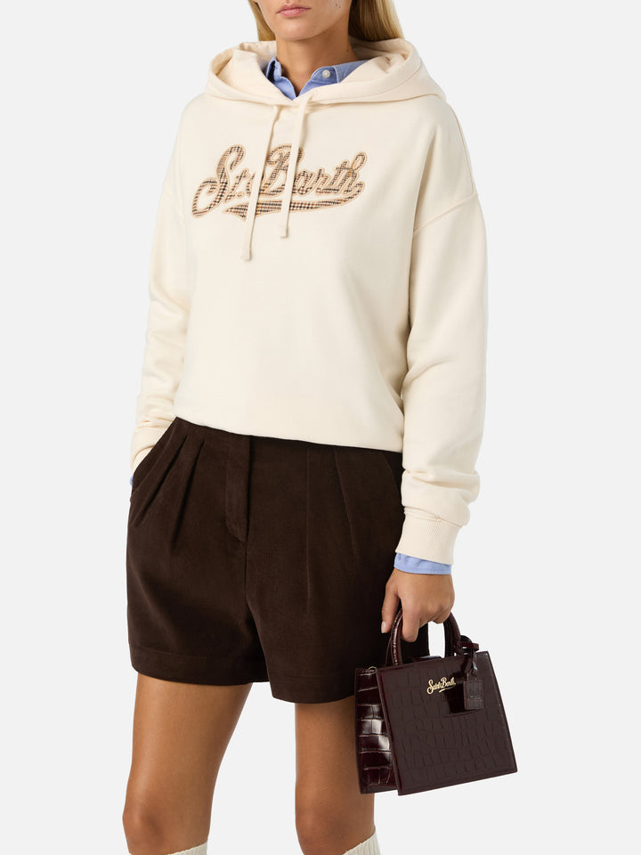Borsa Mini Shop bordeaux in pelle stampa cocco