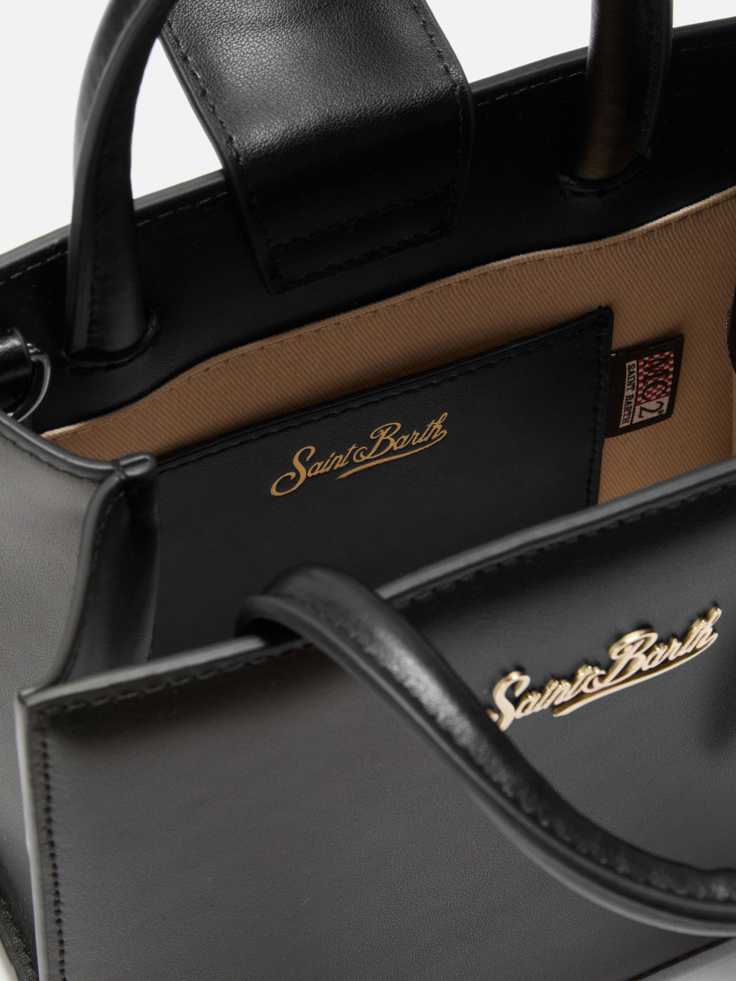 Borsa a mano Shop Bag Mini in pelle nera