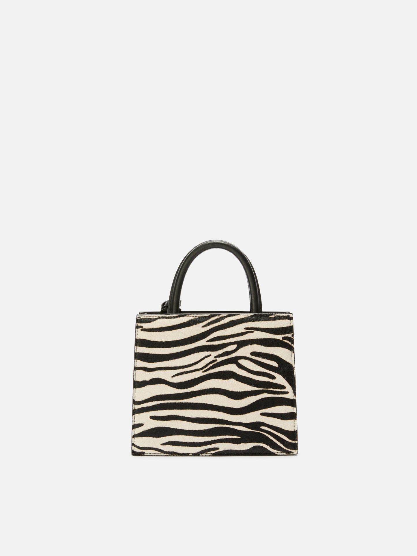 Borsa a mano Shop Bag Mini in pelle e cavallino zebrato