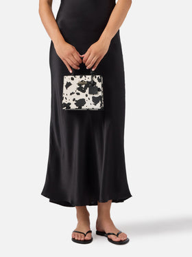 Mini sac Structured Shop en pony hair imprimé vache 