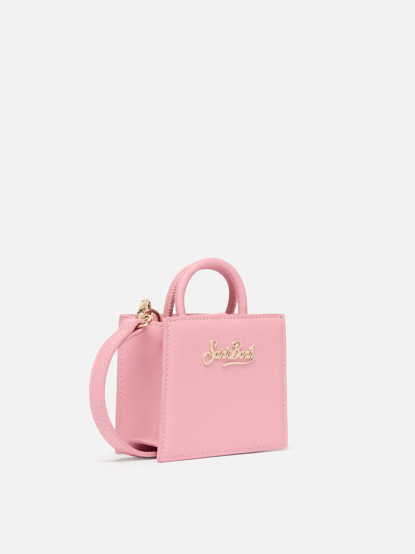 Shop Bag Micro in pelle rosa pastello