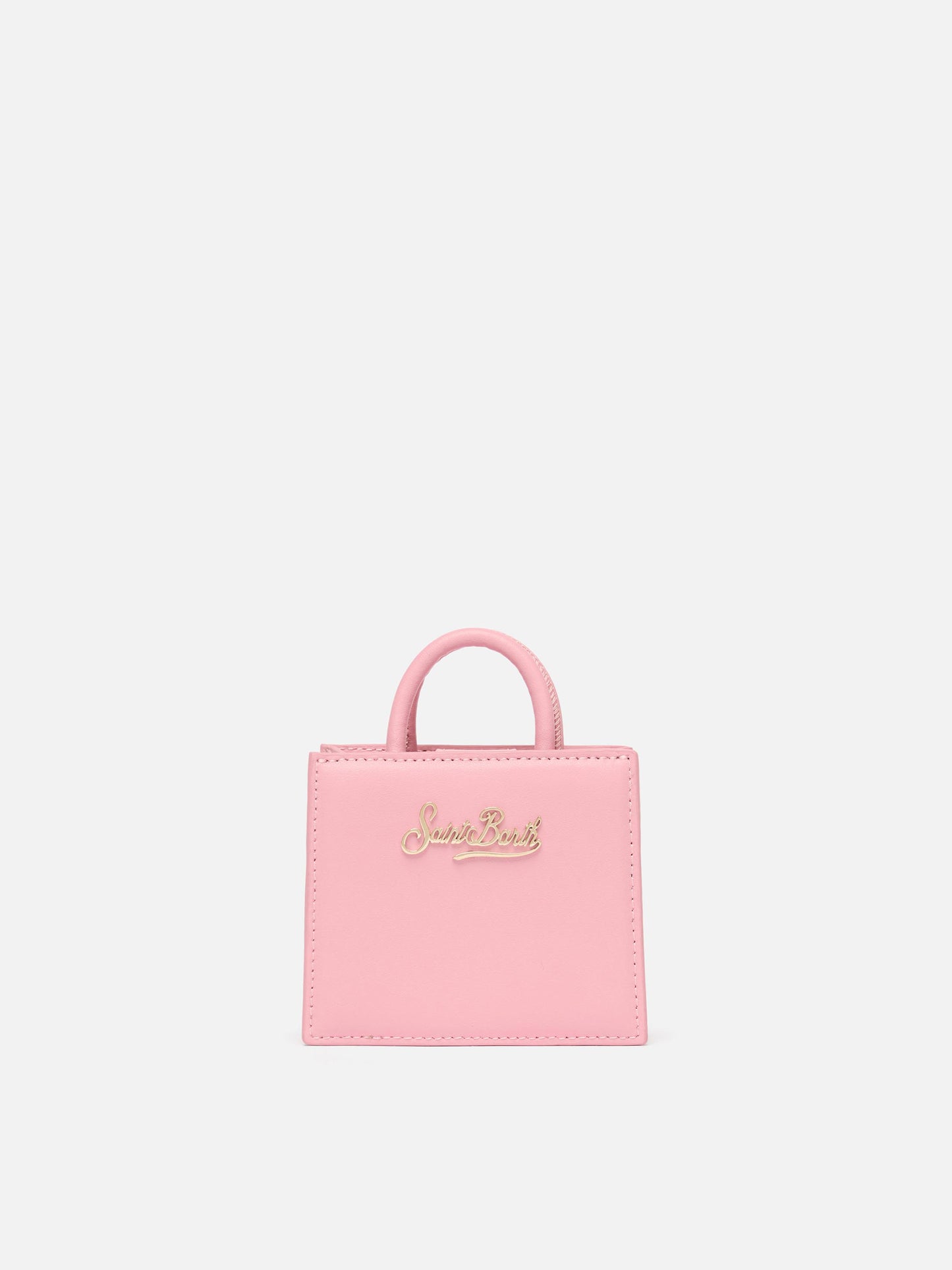 Shop Bag Micro in pelle rosa pastello
