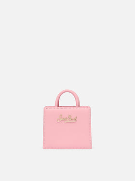 Shop Bag Micro in pelle rosa pastello