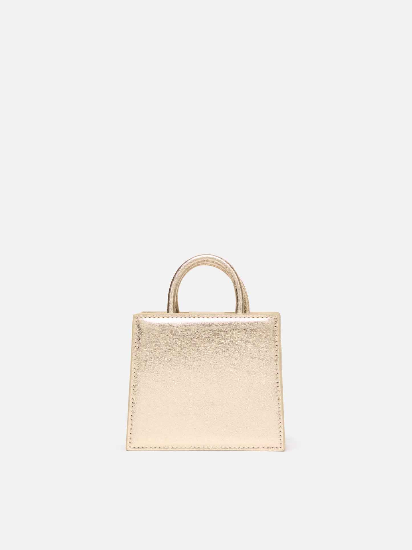 Shop Bag Micro in pelle laminata gold