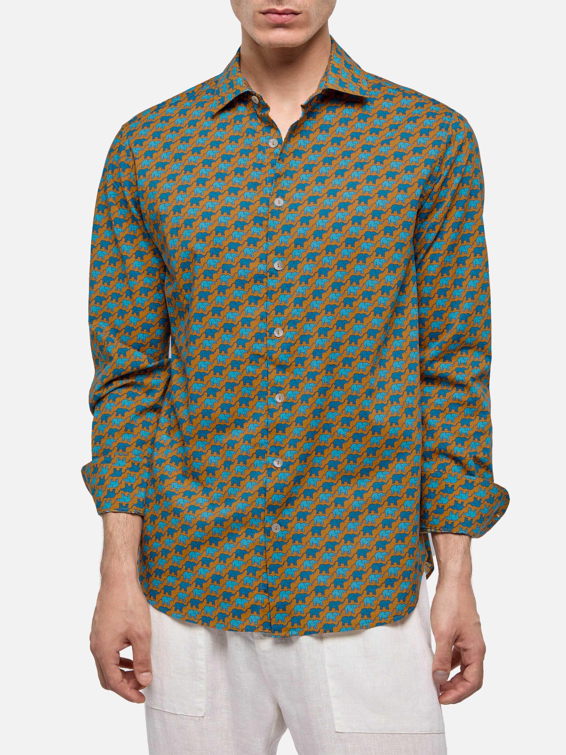 elephant dress shirt pique button-up shirt