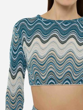 Siviglia kurzes T-Shirt aus Raschelstrick