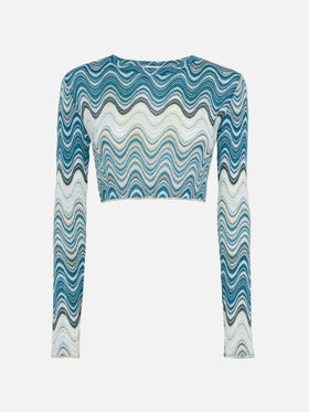 Siviglia kurzes T-Shirt aus Raschelstrick