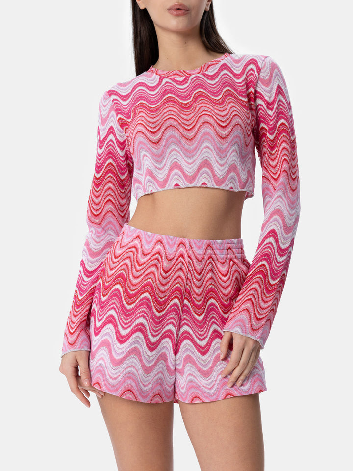 Camiseta corta de punto raschel para mujer Siviglia 