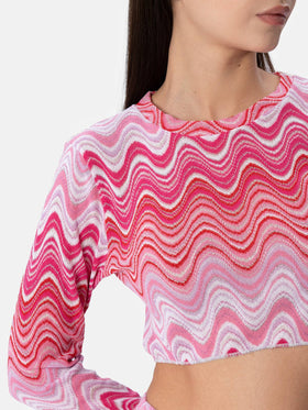 Camiseta corta de punto raschel para mujer Siviglia 