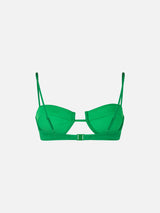 Top a bralette verde con ferretto Salina