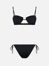 Bikini a bralette con ferretto nero da donna Salina Virgo