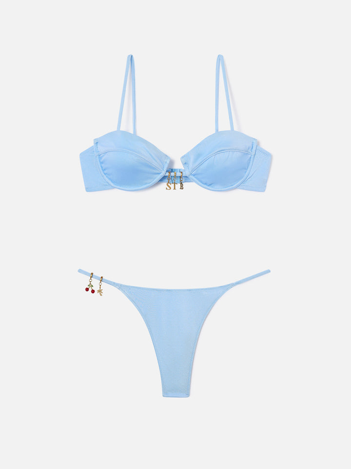 Salina Jodene light blue glossy finish bikini
