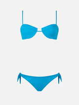 Türkisfarbener Bügel-Bralette-Bikini für Damen Salina Yali