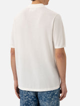 Sloan white knitted polo shirt