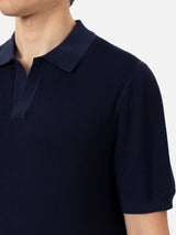 Polo Sloan in maglia a rete blu navy