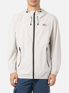 Man hooded lightweight ice white fabric windbreaker Sloop