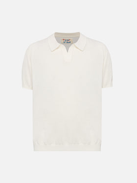 Weißes Strick-Poloshirt Sloan Jr.