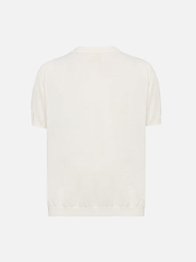 Weißes Strick-Poloshirt Sloan Jr.