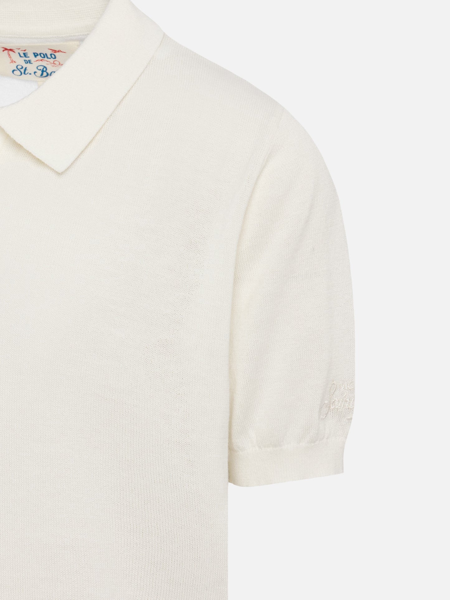 Weißes Strick-Poloshirt Sloan Jr.