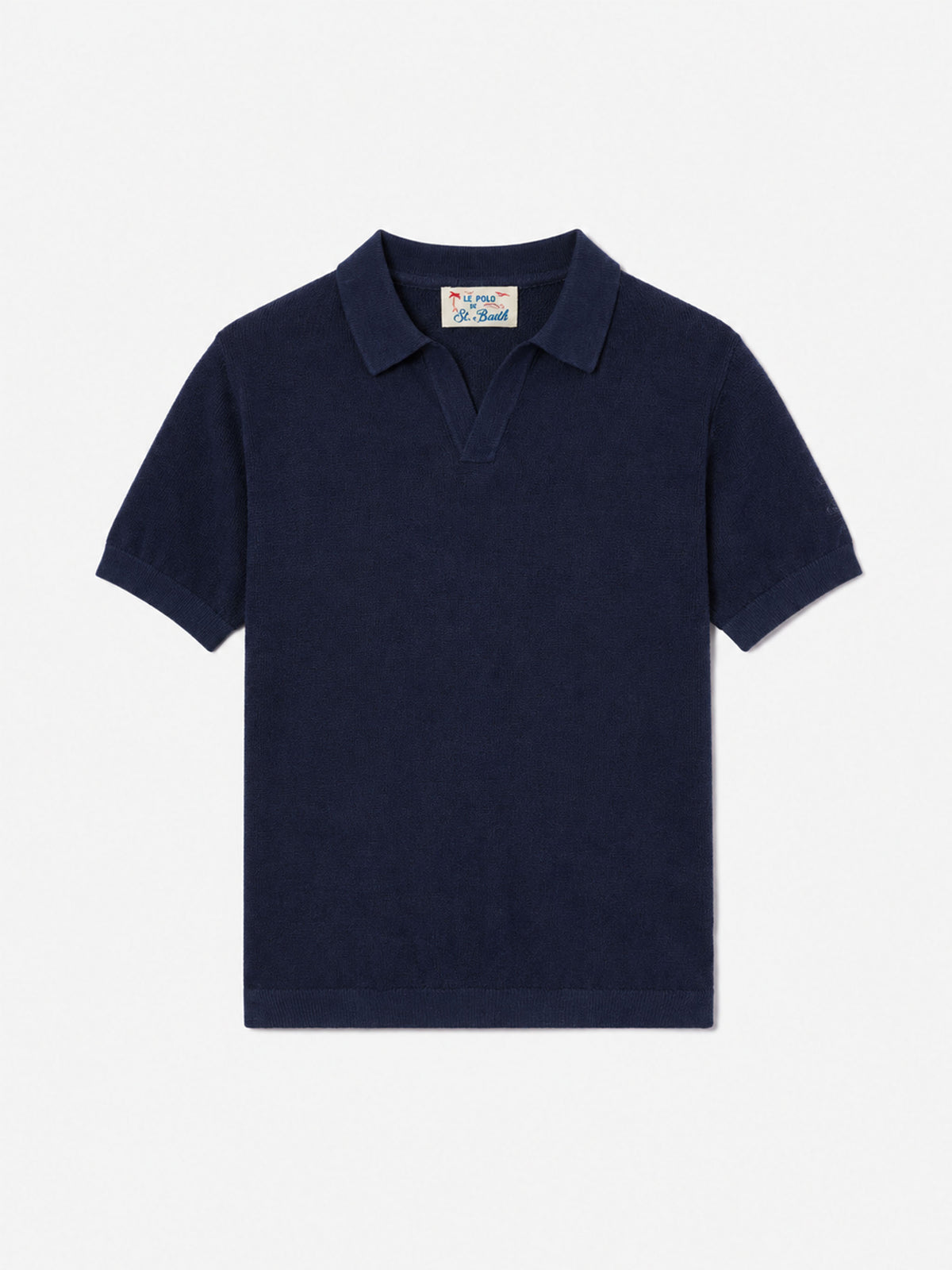 Sloan Jr marineblaues gestricktes Poloshirt 