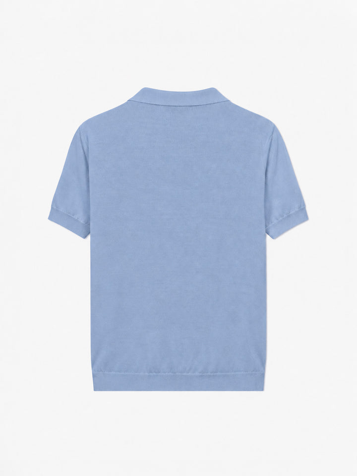 Polo in maglia azzurra Sloan Jr