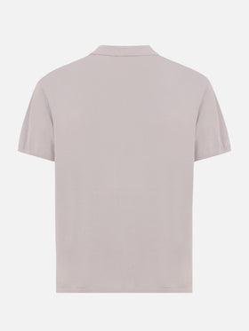 Polo Sloan in maglia seta e cotone beige