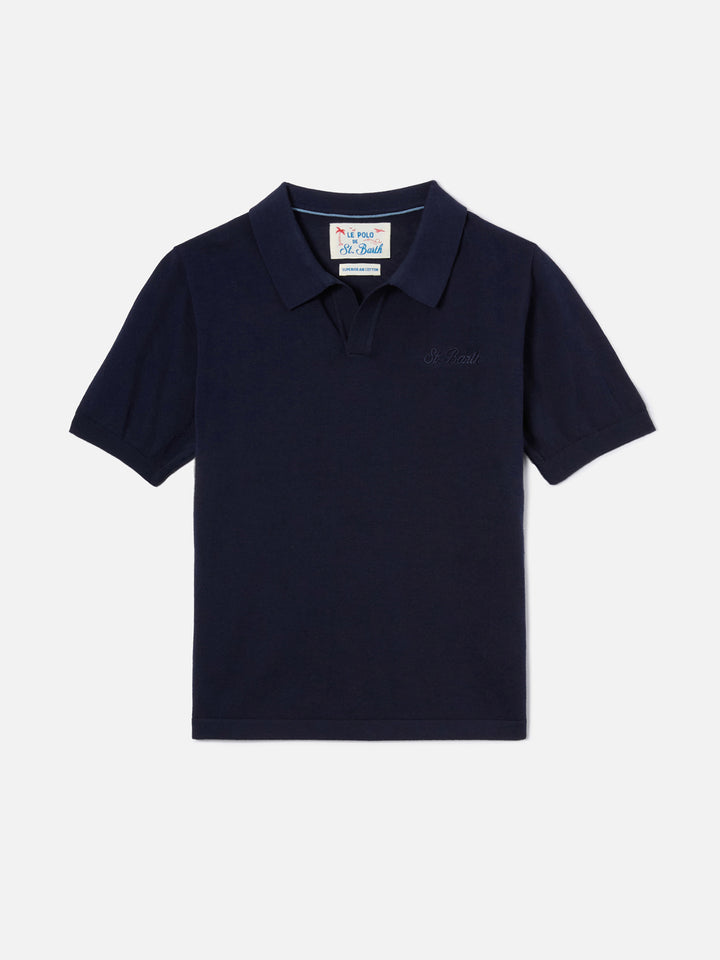 Polo in maglia Sloan Jr in blu navy