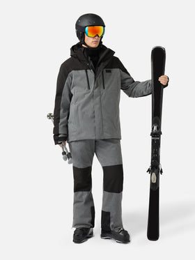 Ski jacket Greatscott in melange grey with Recco® technology