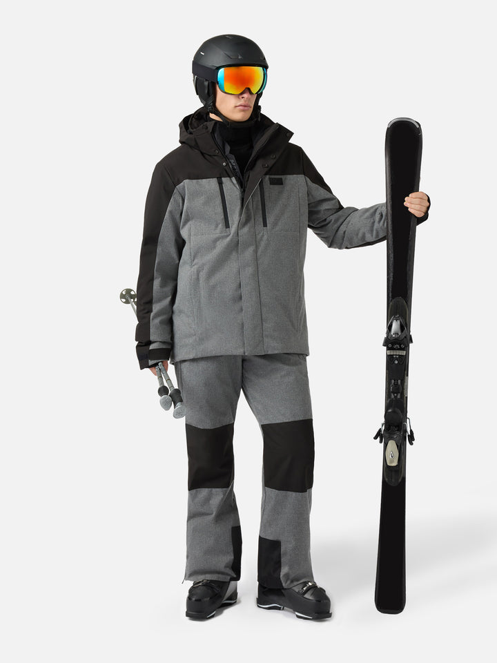 Ski jacket Greatscott in melange grey with Recco® technology