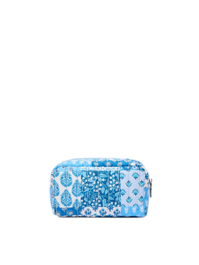 Blue flower quilted Soft Pouch