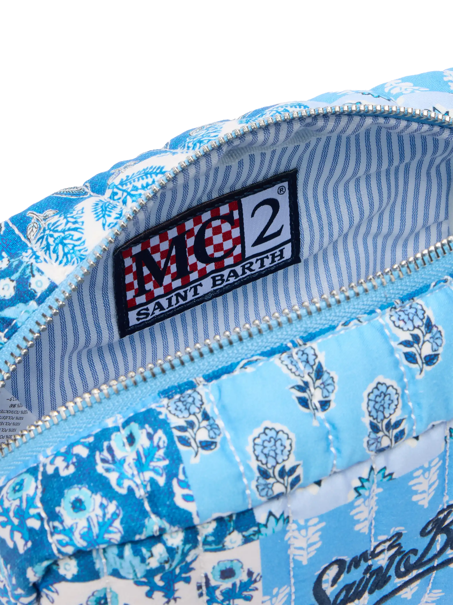 Blue flower quilted Soft Pouch