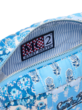 Blue flower quilted Soft Pouch