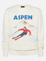 Cotton fleece sweatshirt Soho with Aspen postcard print