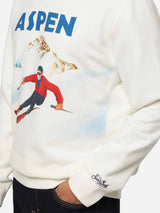 Cotton fleece sweatshirt Soho with Aspen postcard print