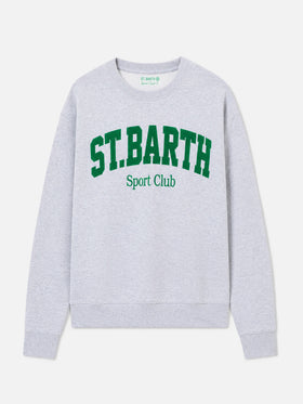 Sweat-shirt Soho en coton gris chiné avec imprimé floqué St. Barth Sport Club 
