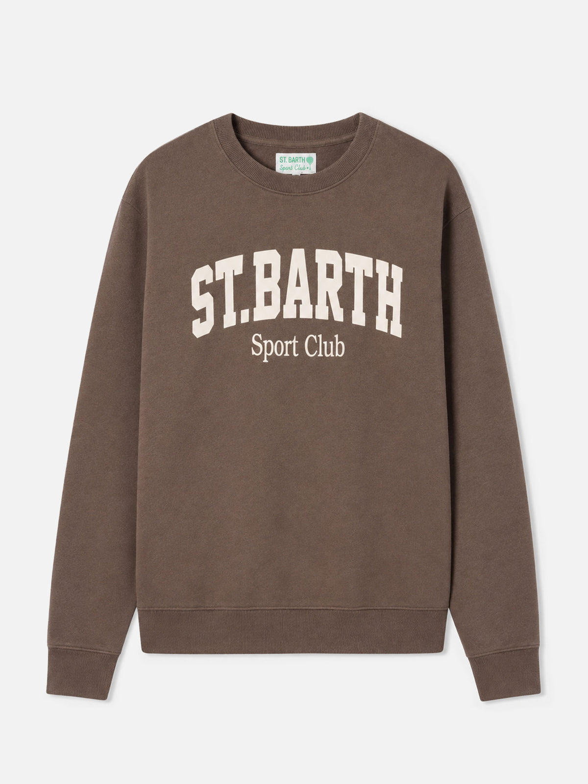 Sweat-shirt Soho en coton marron avec imprimé St. Barth Sport Club 