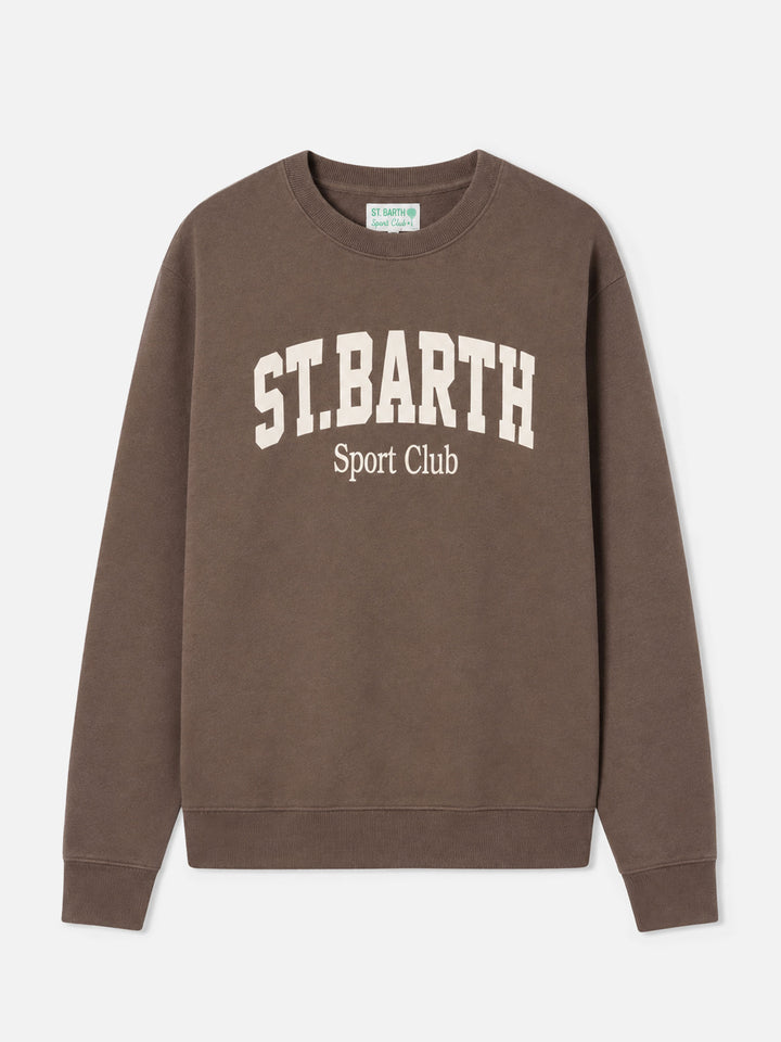 Soho Baumwoll-Sweatshirt in Braun mit St. Barth Sport Club-Print 