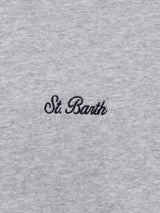 Man mélange grey sweatshirt with St. Barth embroidery