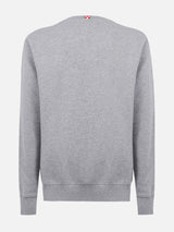 Man mélange grey sweatshirt with St. Barth embroidery