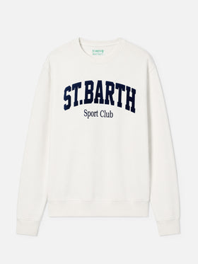 Weißes Soho Baumwoll-Sweatshirt mit Flockprint St. Barth Sport Club 