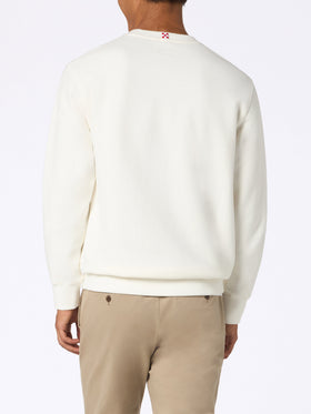 Man white sweatshirt Soho St Barth sport club