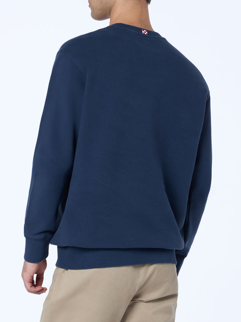 Man blue navy sweatshirt Soho St Barth sport