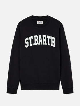 Sudadera Soho negra de algodón con estampado St. Barth 