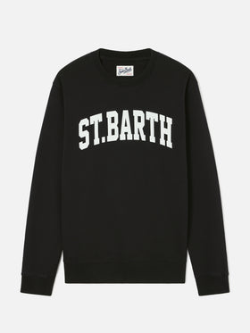 Schwarzes Baumwoll-Sweatshirt Soho mit St. Barth-Print 