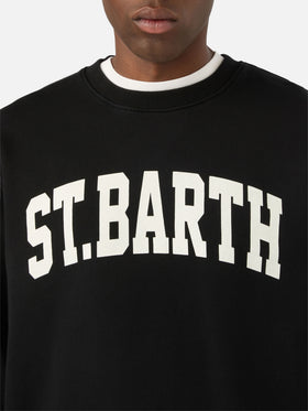 Schwarzes Baumwoll-Sweatshirt Soho mit St. Barth-Print 