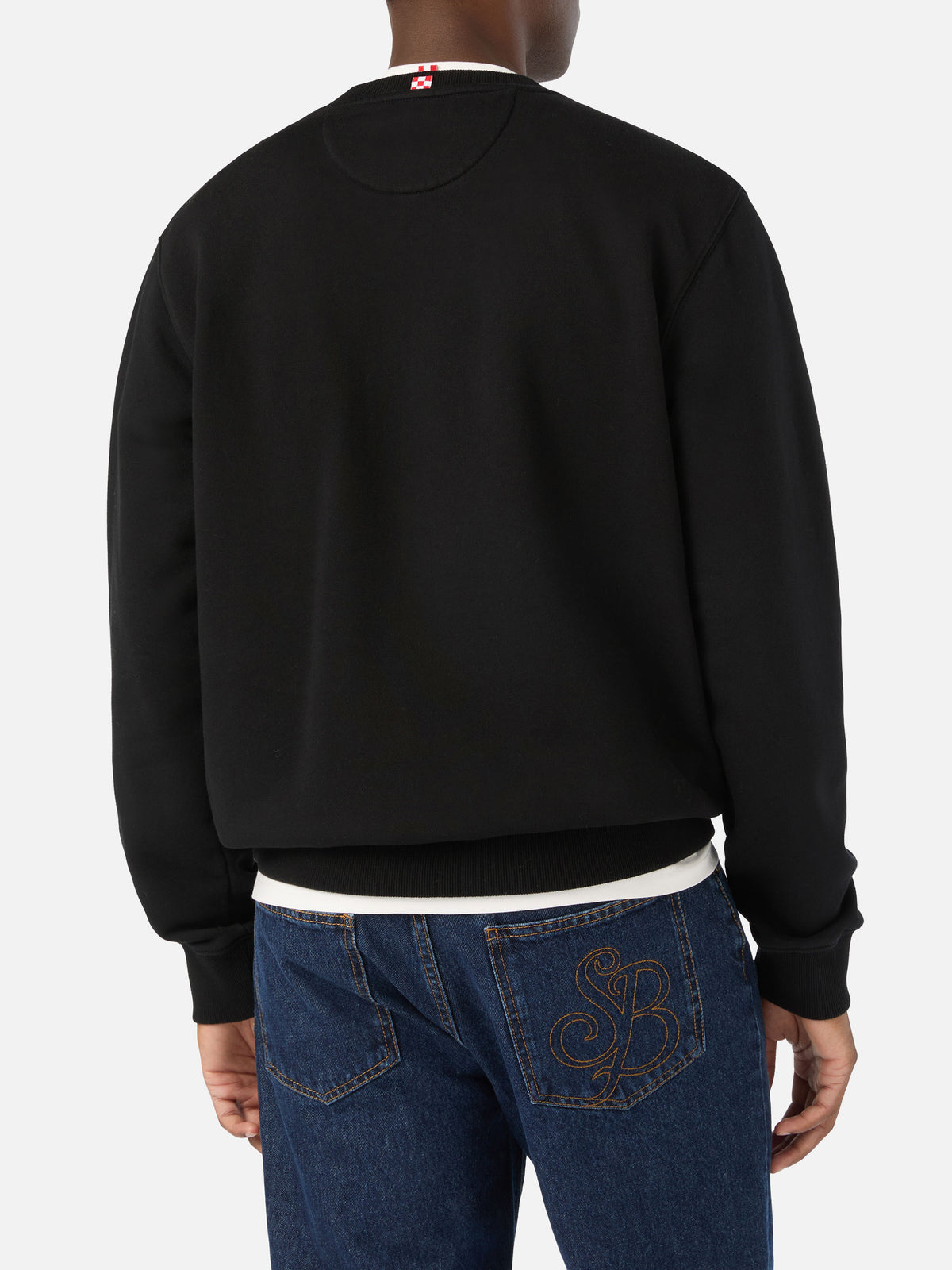 Schwarzes Baumwoll-Sweatshirt Soho mit St. Barth-Print 